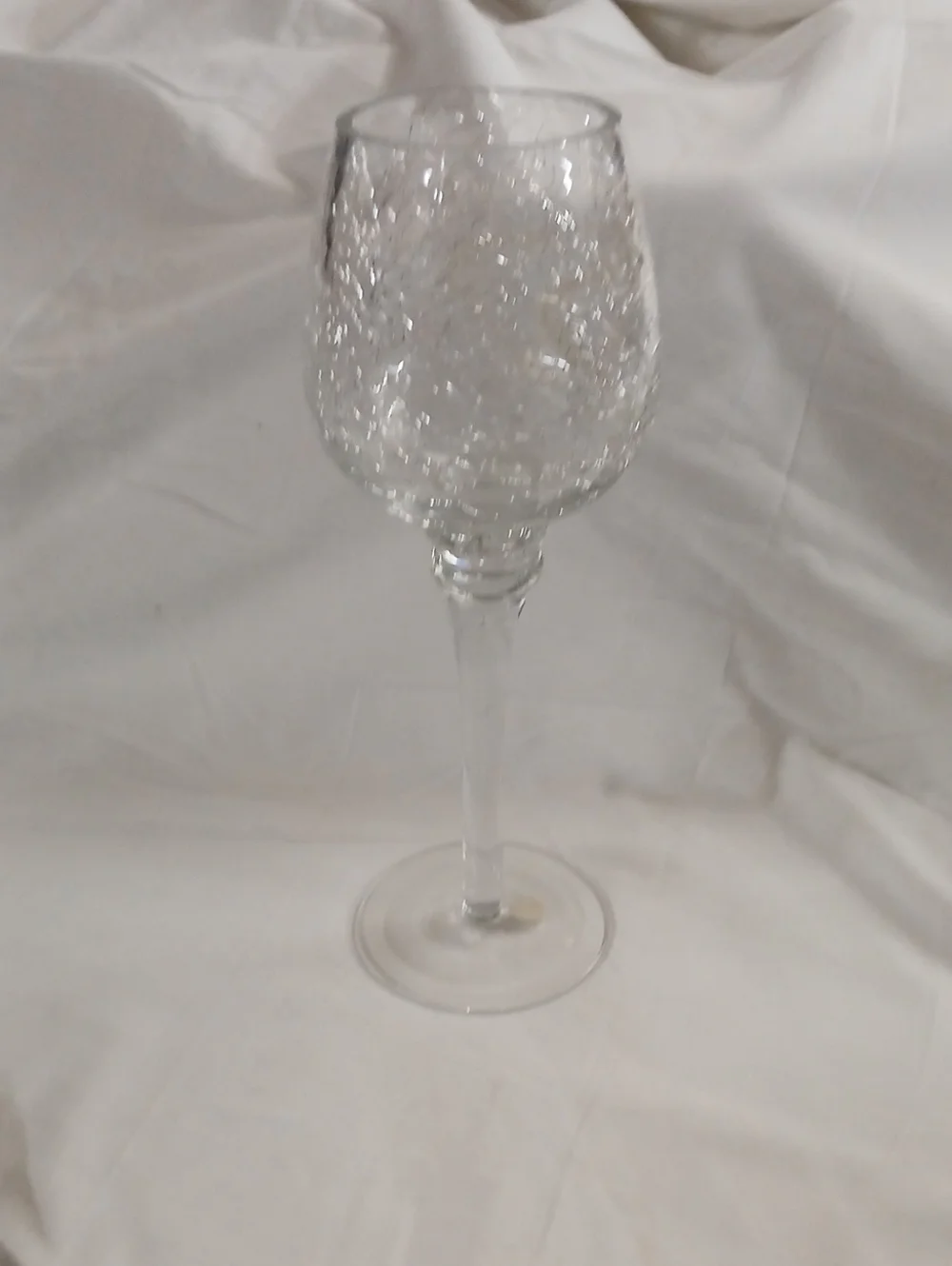 Clear Textured Wine Glass by